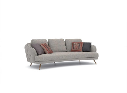 Living room Sofa Three Seater Chesterfield Gray Upholstered furniture Designer Furnishings